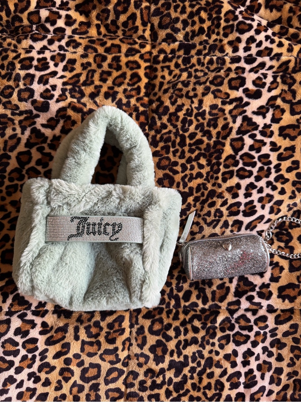 Juicy Couture mini tote and barrel coin purse set